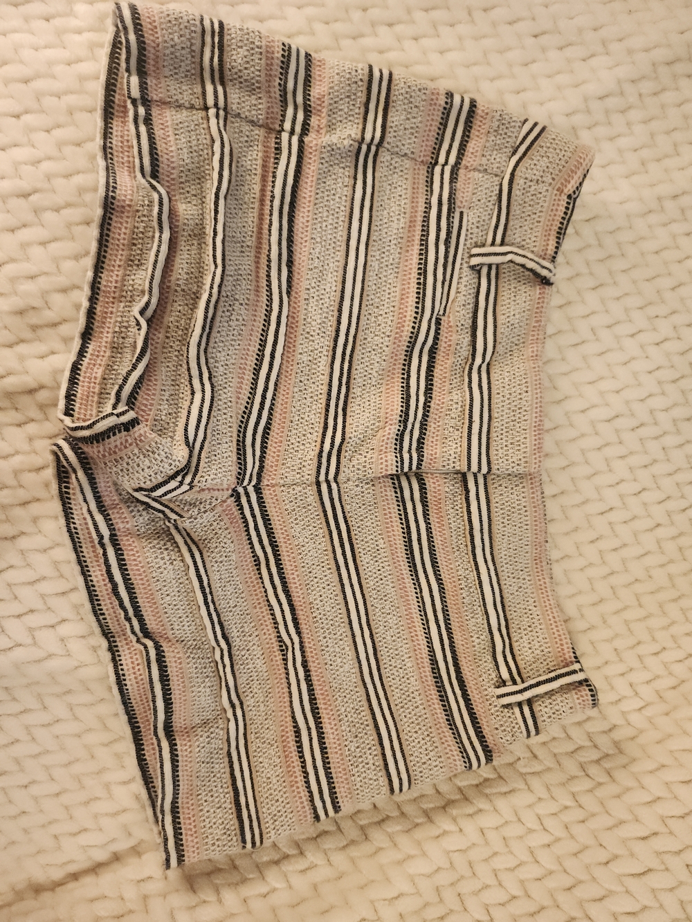 LOFT Striped Knit Bermuda Shorts in Pink, Black, Cream